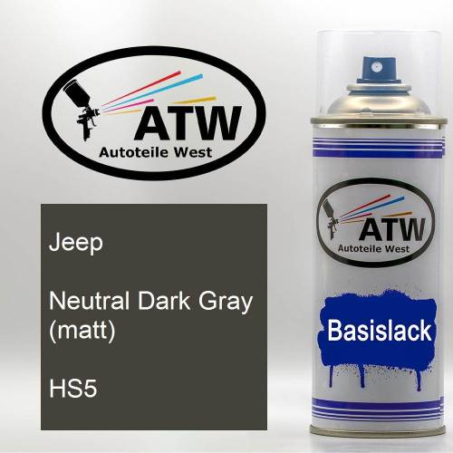Jeep, Neutral Dark Gray (matt), HS5: 400ml Sprühdose, von ATW Autoteile West.